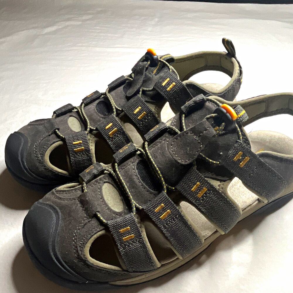 Croft & Barrow Men's Fisherman Sandals Gray/Black Lace Up US 11 M